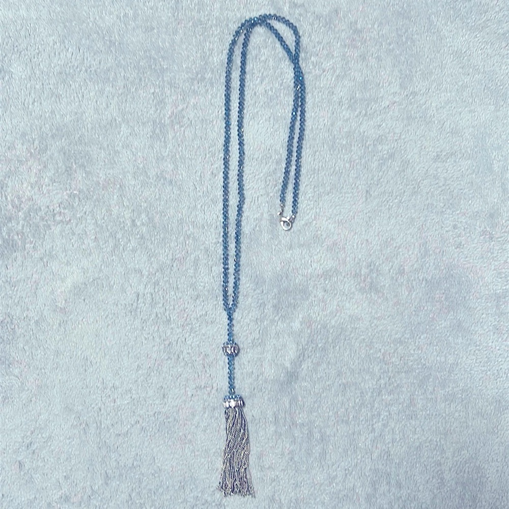 Blue Crystal Sautoir Necklace